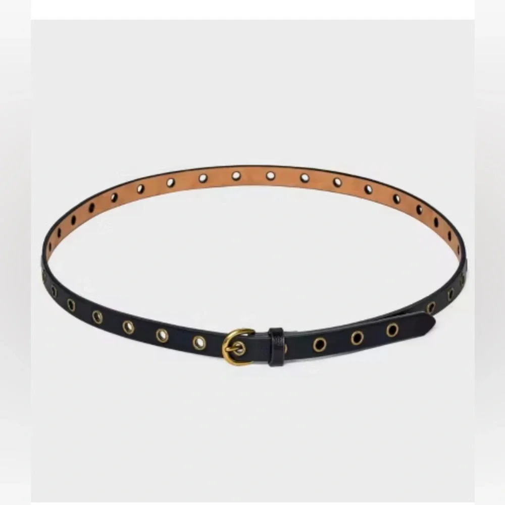 Women's 2pk Grommet & Silver Buckle Belt -Universal Thread